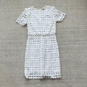 Michael Kors White Floral Lace Shift Dress